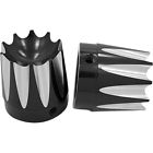 04-07 Axl-ex-ano-tour Avon Grips Black Excaliber Front Axle Nut Covers For 00-07 Harley Touring Dyna