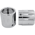 04-07 Axl-riv-ch-tour Avon Grips Chrome Rival Front Axle Nut Covers For 00-07 Harley Touring Dyna 717163747184