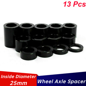 Hd-was-25-bla-fb0617s 13 Pcs Wheel Axle Spacers Kit Id 25mm Od 1 1/2inch For Harley Touring Softail Dyna