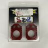 66-17025 Works Connection Axle Blocks Red Fits Kawasaki Suzuki Kx