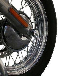 Tac101-ec Accutronix Elite Axle Caps Chrome Front 1 Inch #tac101-ec Harley Davidson