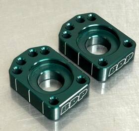 Bdp-ab7-fg Bdp Racing Kx 85/100/112 Axle Blocks - Forest Green Made In Usa