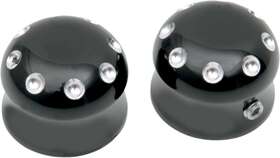 0g28ws6q29 Covingtons Covington Dimpled Al Front Axle Cap Gloss Black Set Street Glide Cvo 10-20