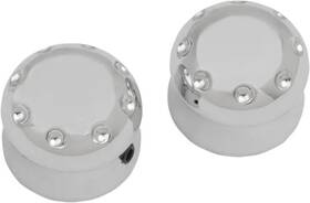 Kd0jj432ur Covingtons Covington Dimpled Al Front Axle Cap Chrome Set Harley Softail Custom 07-10