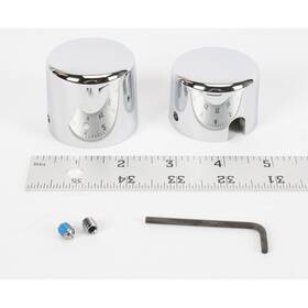 0214-0450 Drag Specialties Chrome Rear Axle Caps -