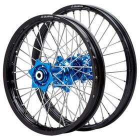 80-3561db Dubya Edge Complete Front/rear Wheel Set 1.60 X 21 / 2.15 19 Black Rim/blue