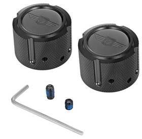 Fd01-fac-blk Figurati Designs Front Axle Nut Covers Logo Black #fd01-fac-blk Harley Davidson