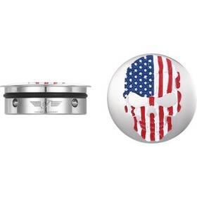 Fd24-afskull-ss Figurati Designs Skull Usa Flag Swingarm Covers 1980-2022 Harley Davidson