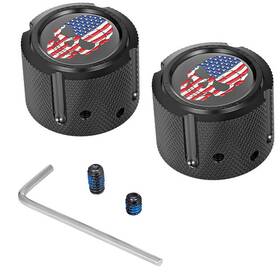 Fd25-fac-bk Figurati Designs Front Axle Nut Covers Skull Black #fd25-fac-bk Harley Davidson