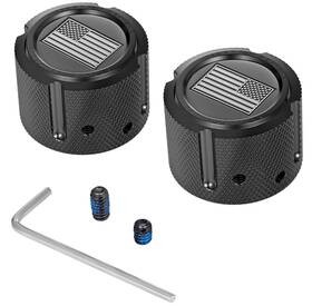 Fd26r-fac-bk Figurati Designs Front Axle Nut Cover-black With Contrast Cut