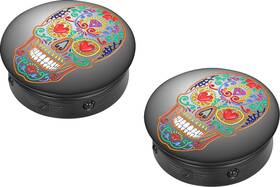 Fd30-sac-blk Figurati Designs Sugar Skull Black Swingarm Covers Inserts For 1980-2025 Harley Davidson