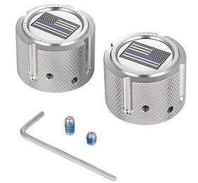Fd70-fac-ss Figurati Designs Front Axle Nut Covers Us Flag Blue Line Polished #fd70-fac-ss