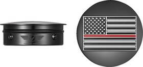 Fd73-afrl-blk Figurati Designs Red Line Flag Swingarm Covers Inserts 1980-22 Harley Davidson