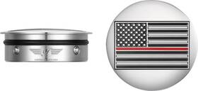 Fd73-afrl-ss Figurati Designs Swingarm Pivot Cover - Stainless Steel With Red Li