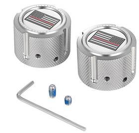 Fd73-fac-ss Figurati Designs Front Axle Nut Covers Us Flag Red Line Polished #fd73-fac-ss