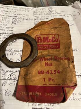 Bb-4254 Ford Nos 1934 Rear Wheel Bearing Nut New Original Usa