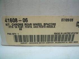41608-06 Harley-davidson Chrome Rear Wheel Spacers Ft06 Fxst Flstfse2 Softail Brand New