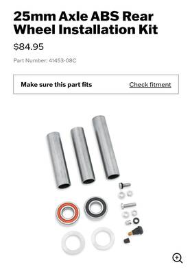 41453-08c Harley-davidson 424a1 New Oem Axle Abs Rear Wheel Install Kit 25mm