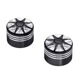 43000031 Harley-davidson New Genuine 2008 Up Black Burst Front Axle Nut Covers