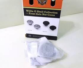 43000317 Harley-davidson Oem Road Glide Street Inch Willie G. Front Axle Nut Covers