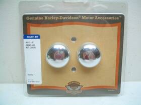 44117-07 Harley-davidson Chrome Front Axle Nut Covers Dyna Softail Touring Xl V-rod Xg