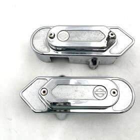 44508-01 Harley-davidson Oem Chrome Alluminator Swingarm Axle Covers Pair 02-05 Dyna