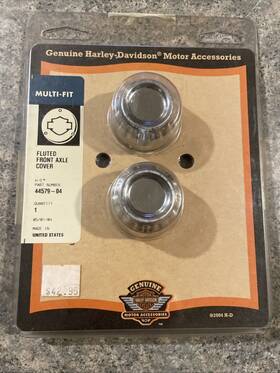 44579-04 Harley-davidson Fluted Front Axle Covers Nos