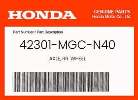 42301-mgc-n40 Honda Genuine Axle Rr. Wheel -