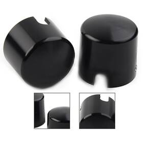 Hukyu 111000104206 Aluminum Gloss Black Axle Cap Nut Cover For Harley Softail Deuce Fxstd Springer