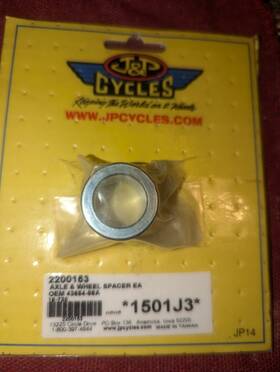 43654-86 J&p Cycles 1501j3 Harley Axel And Wheel Spacer 2200153 Also A