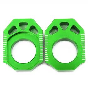 A05ab25gr Kke Axle Chain Adjuster Blocks Fit Kawasaki Kx125 250 Kx250f 450f Klx450r Green