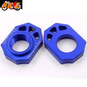 A06ab25bl-k8 Kke 25mm Blue Axle Blocks Chain Adjuster For Ktm Exc Sx Xc-f 125-450cc 2013-2018