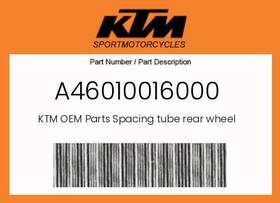 A46010016000 Ktm Genuine Spacing Tube Rear Wheel -