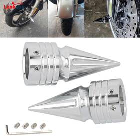 06001-0036c-fma Lenkdou Spike Front Axle Cap Nut Covers For Harley Touring Road King Softail Sportster