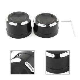 Motoefg 550731530203 1 Pair Rear Axle Bolt Nut Cap Cover For Harley Softail 2018-2023 Black And White