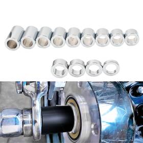 Oneclubaa 423987251157 Chrome Wheel Axle Spacer Kit Id 3/4 Inch Od 1 1/8 Fit Harley Softail Dyna Road King