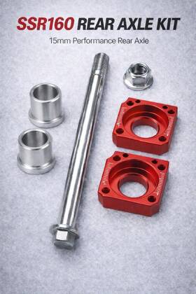 Qmw-ssr160-rak15 Quantum Motor Works Ssr160 Rear Axle Kit 15mm Performance Blocks Spacers Pit Bike Upgrade
