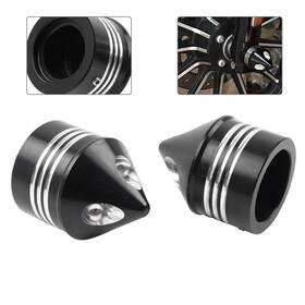 Raimukurijinusa 310002557878 2x Front Axle Cap Nut Cover Fit Harley Touring Dyna Road King Glide Flhr Black