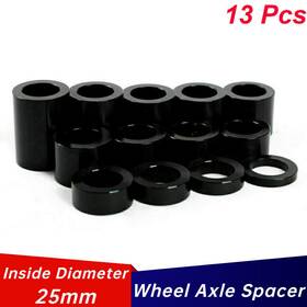 Hd-was-25-bla-bkcr Tarazon For Harley Touring 13pcs Wheel Axle Spacers Kits Id 25mm Od 1 1/2 Inch Softail Dyna