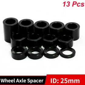 Hd-was-25-bla-ca812 Tarazon 13 Pcs Wheel Axle Spacer Kit Id 25mm Od 1 1/2 Inch For Harley Dyna Softail Touring