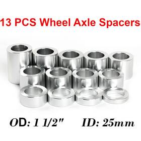 Hd-was-25-sil-racing1226s Tarazon 13x Sliver Wheel Axle Spacers Kit Id 25mm Od 1 1/2 Inch For Harley Flst Flhc Flstf