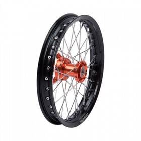 1418490318 Tusk Impact Complete Wheel - Front 14 X 1.60 Black Rim/silver Spoke/orange Hub
