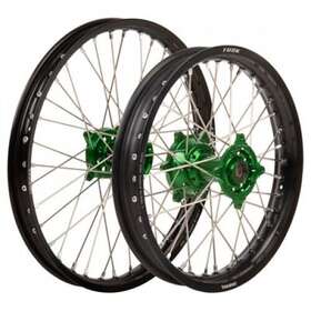 1447520080 Tusk Impact Complete Front And Rear Wheel 1.60 X 21 / 2.15 18 Black Rim/silver