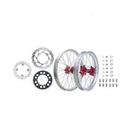 1934950080 Tusk Impact Complete Front/rear Wheel Package 1.60 X 21 / 2.15 18 Silver