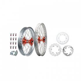 1934950199 Tusk Impact Complete Front/rear Wheel Package 1.60 X 21 / 2.15 18 Silver