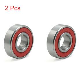 6203rs Uxcell 714998526342 2pcs 17x40x12mm Red Rubber Sealed Deep Groove Ball Roller Bearings
