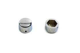 37-0036 V-twin Chrome Front Axle Cap Cover Set Style For Harley 1972-2006