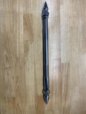 44-0229 V-twin Manufacturing Chrome Front Axle With Spikes For 84-99 Fxst 41mm Forks