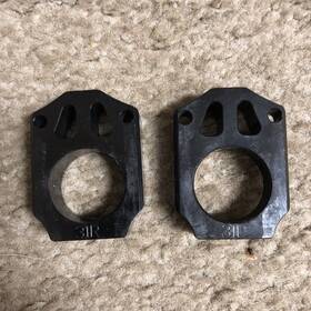 17-136 Works Connection Used Yz250f Yz450f Axle Blocks Black Aluminum Yamaha