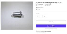 Ypsp1285cl Yeti Snow Bike Ypsp1285 Spindle Axle Spacer 22 61mm